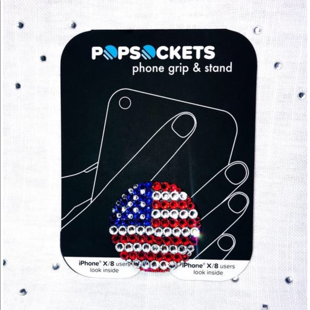 Bling Pop Socket American Flag-Swarovski Crystals